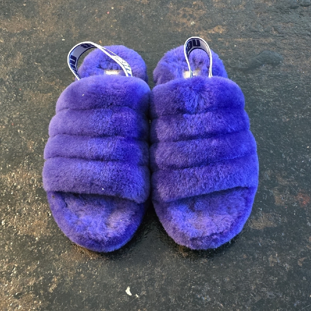 UGG Plush Purple Furry Slides